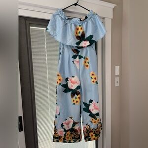 Floral Off-Shoulder Jumpsuit | SHEIN